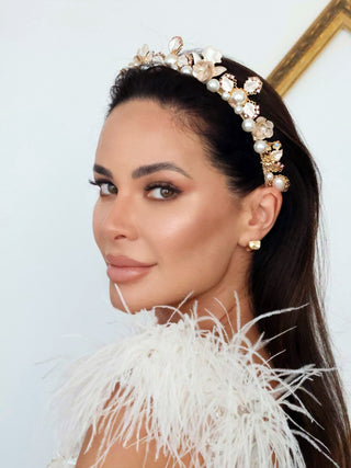 Ael Este Gold Sofia Pear Headband - OS