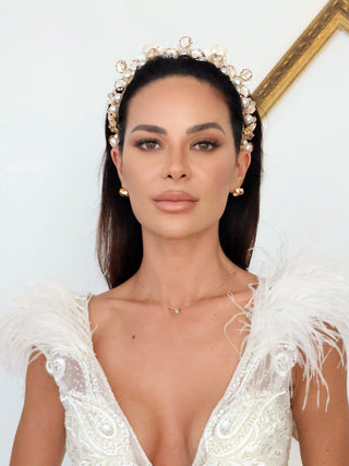 Ael Este Gold Sofia Pear Headband - OS