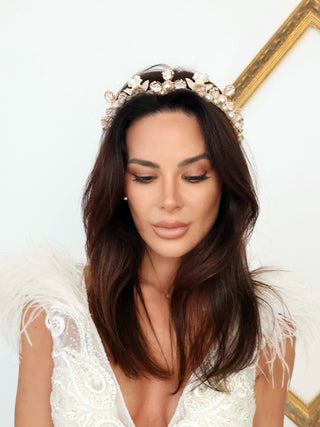 Ael Este Gold Sofia Pear Headband - OS