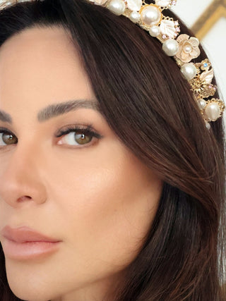 Ael Este Gold Sofia Pear Headband - OS