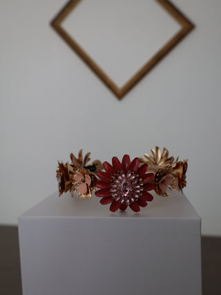 Ashlee Lauren Pink Aida structured crown accessory.