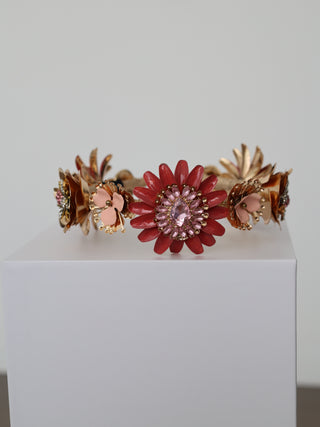 Ashlee Lauren Pink Aida structured crown accessory.