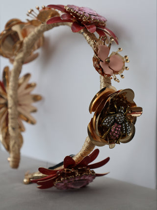 Ashlee Lauren Pink Aida structured crown accessory.