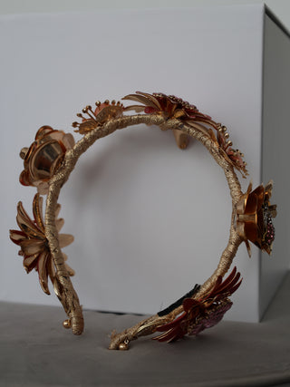 Ashlee Lauren Pink Aida structured crown accessory.