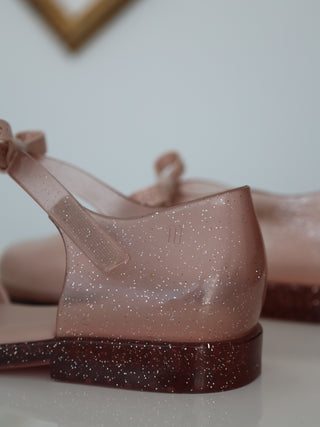 Mini Melissa blush pink glitter jelly shoes size 35 EU.