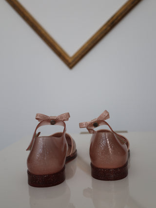Mini Melissa blush pink glitter jelly shoes size 35 EU.