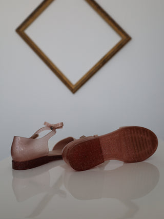 Mini Melissa blush pink glitter jelly shoes size 35 EU.