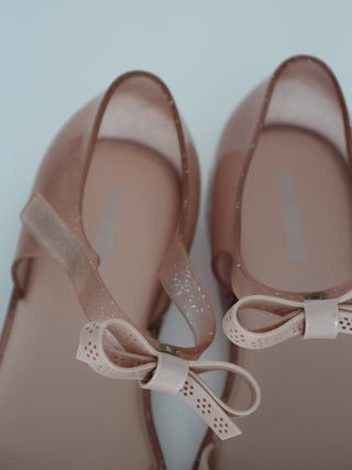 Mini Melissa blush pink glitter jelly shoes size 35 EU.