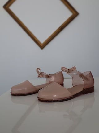 Mini Melissa blush pink glitter jelly shoes size 35 EU.