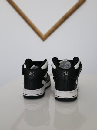 Nike x Stüssy Air Force 1 Mid Light Bone Black sneakers size 33.5 EU.