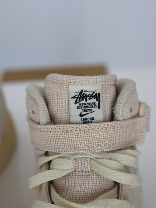 Nike x Stüssy Air Force 1 Mid Fossil cream sneakers size 33.5 EU.