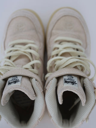 Nike x Stüssy Air Force 1 Mid Fossil cream sneakers size 33.5 EU.