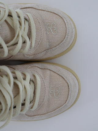 Nike x Stüssy Air Force 1 Mid Fossil cream sneakers size 33.5 EU.