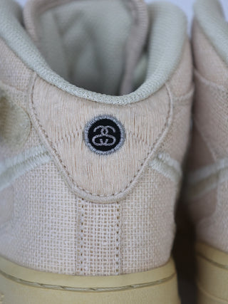 Nike x Stüssy Air Force 1 Mid Fossil cream sneakers size 33.5 EU.