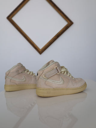 Nike x Stüssy Air Force 1 Mid Fossil cream sneakers size 33.5 EU.
