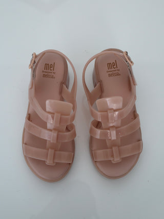 Melissa Mel Flox High pink slingback sandals with low block heel size 31 EU.