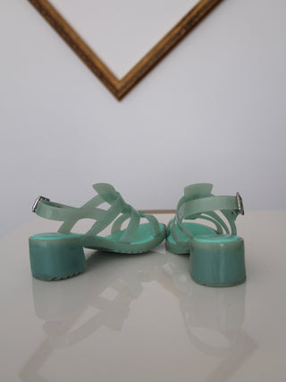 Melissa Possession Heel AD green fisherman style heeled sandals size 33 EU.