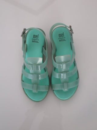 Melissa Possession Heel AD green fisherman style heeled sandals size 33 EU.
