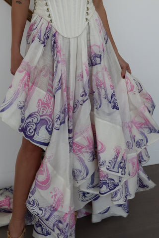 Zimmermann White Corseted Silk-Linen Maxi Dress – One-of-a-Kind Sample - Size 1