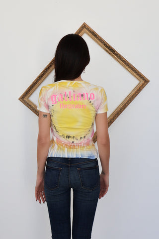 John Galliano Neon Baby Tee – “The Raver” Edition - Size XS