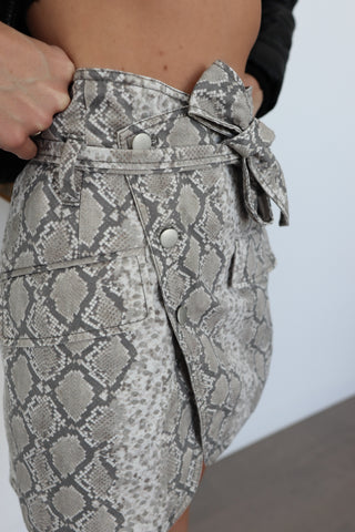 Marissa Webb Snake Print Wrap Mini Skirt - Size 8