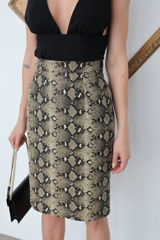 Archive Yves Saint Laurent Snakeskin Skirt – Size FR 38