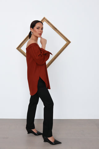 Tibi Bateau Three-Quarter Sleeve Blouse – Size US 4