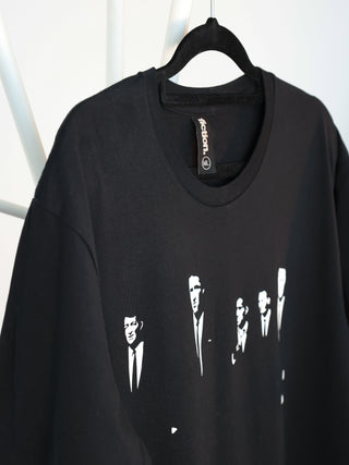 Fiction Apparel BLVRD Boys black cotton T-shirt with white graphic print