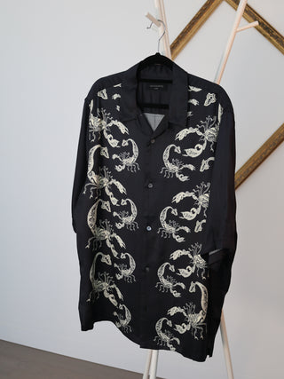 AllSaints Skorpio navy blue short sleeve men’s shirt