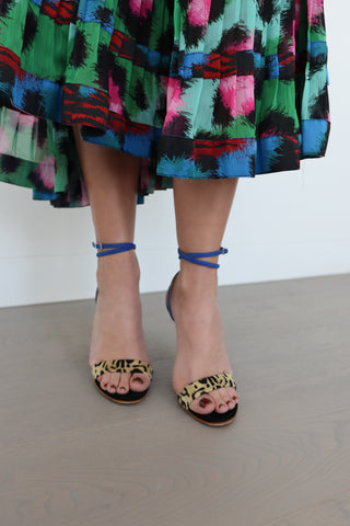 Giuseppe Zanotti Blue & Leopard - Print Sandal Heels – IT 37