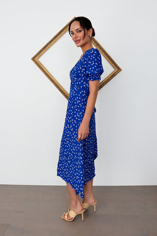Faithfull The Brand Farah dress in Cobalt Betina Floral size AU 8.