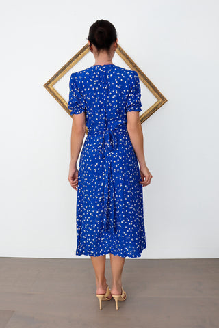 Faithfull The Brand Farah dress in Cobalt Betina Floral size AU 8.