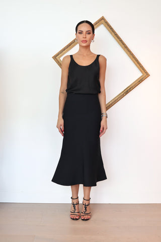 Zimmermann black tie strap tank top scoop neckline with bow shoulder straps