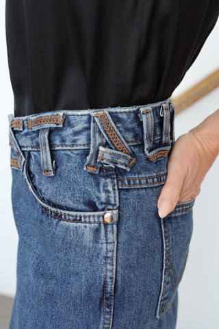 Wrangler x Staud Wide Leg Jeans, Blue, Size 28x32