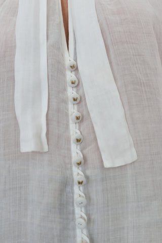 Zimmermann Butterfly Blouse – White, Size 0