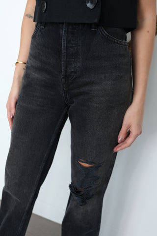 Re/Done Distressed Denim Warm in Black – Size US 27 