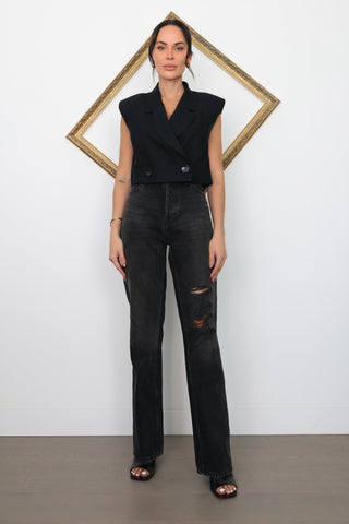 Re/Done Distressed Denim Warm in Black – Size US 27 