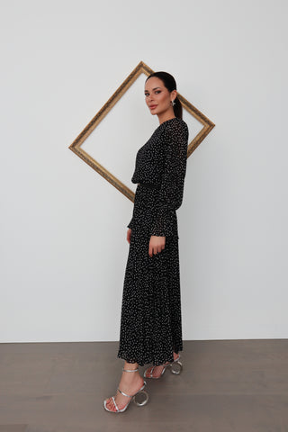 Emporio Armani Polka Dot Long Dress - Size 38