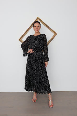 Emporio Armani Polka Dot Long Dress - Size 38