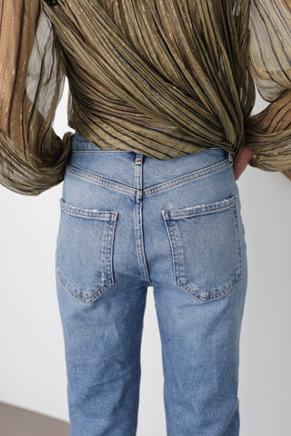 Agolde Riley High-Rise Slim Straight Jeans – Light Wash – Size 26