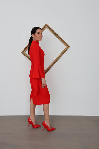 Carla Zampatti ‘Senorina’ Red Dress - Size 8