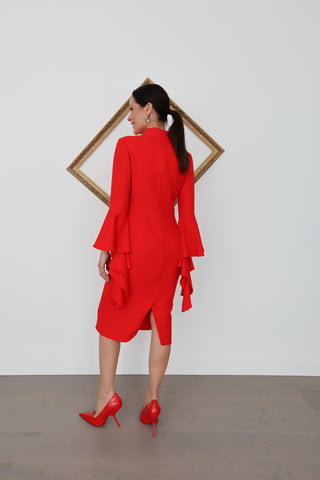 Carla Zampatti ‘Senorina’ Red Dress - Size 8