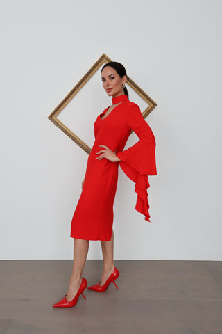 Carla Zampatti ‘Senorina’ Red Dress - Size 8