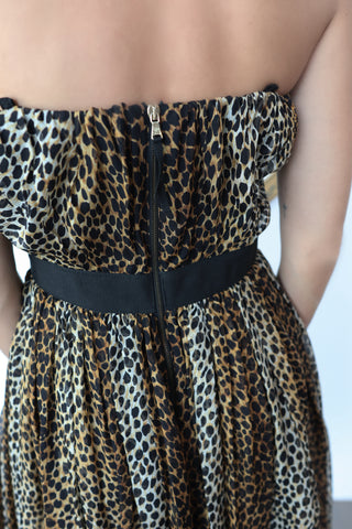 Dolce & Gabbana leopard silk chiffon strapless dress size IT 40, very good condition.