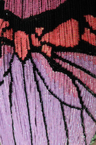 Retrofête Gabrielle multicolour sequin butterfly robe dress size S.