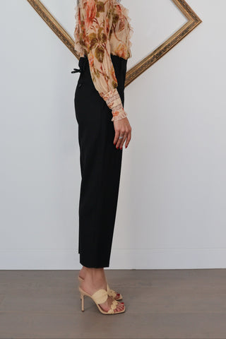 Acne Studios black tailored trousers size 34 mid rise cropped straight leg pants