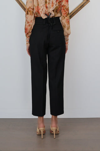 Acne Studios black tailored trousers size 34 mid rise cropped straight leg pants