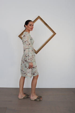 Zimmermann Floral Linen Cut-Out Dress - Size 0