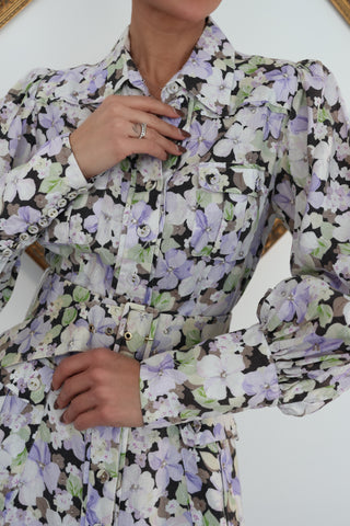 Zimmermann Floral Belted Shirt Dress - Size 1