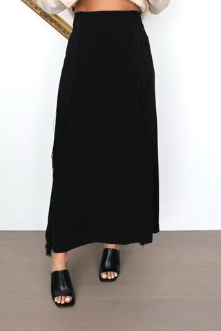 Zimmermann Fringe Midi Skirt Black 